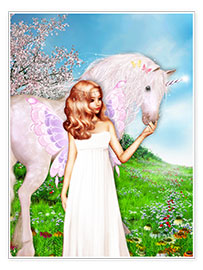 Poster Ange et licorne
