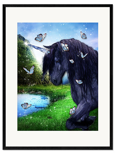 Framed art print Black Unicorn