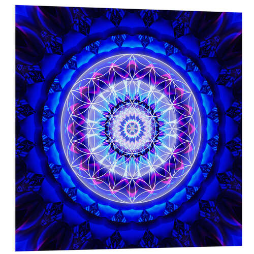 Foam board print Mandala safety with flower of life