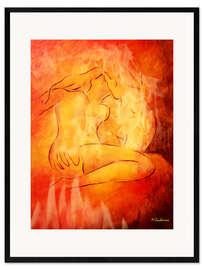 Innrammet kunsttrykk Flaming erotic - lovers