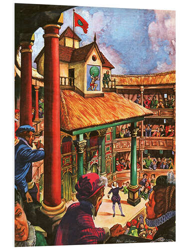 PVC print Shakespeare performing at the Globe Theatre