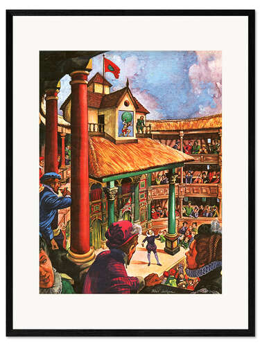 Impression artistique encadrée Shakespeare performing at the Globe Theatre
