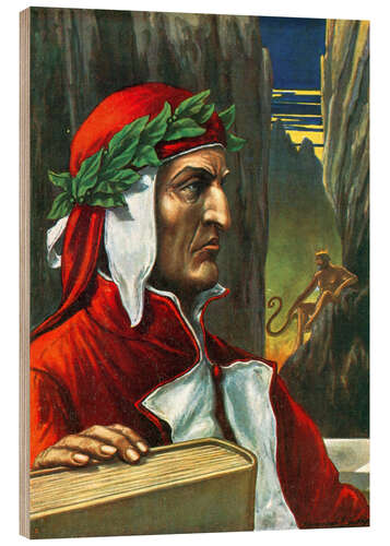 Holzbild Dante Alighieri