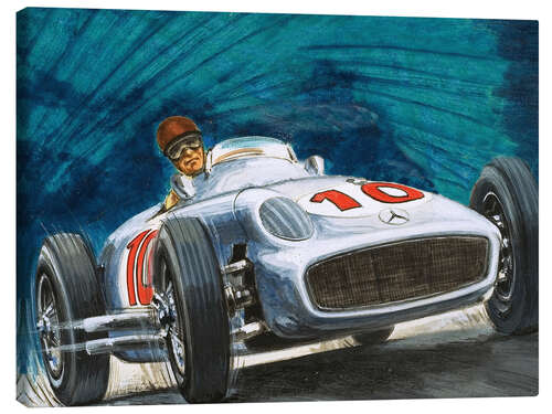 Obraz na płótnie Juan Manuel Fangio drives Mercedes-Benz