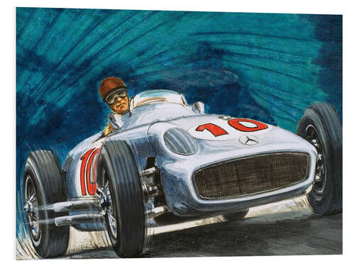 Stampa su PVC Juan Manuel Fangio guida Mercedes-Benz