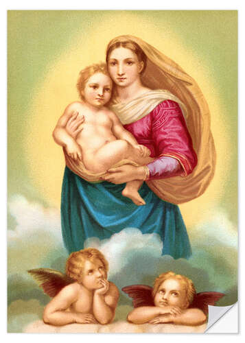 Muursticker The Sistine Madonna