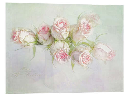 Foam board print pretty pink roses