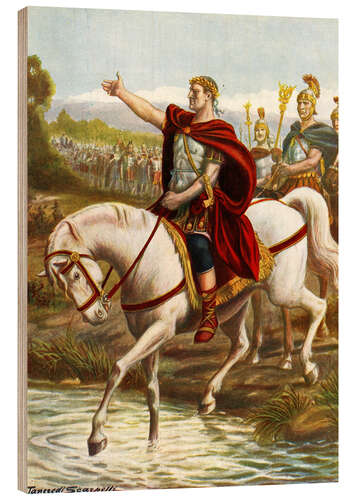 Wood print Julius Caesar crosses the Rubicon