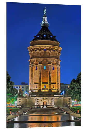 Gallery print Lighted Water Tower in Mannheim