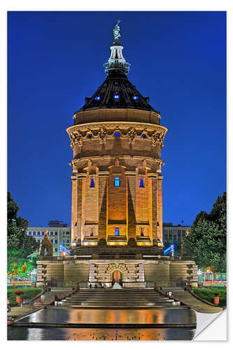 Sticker mural Lighted Water Tower in Mannheim