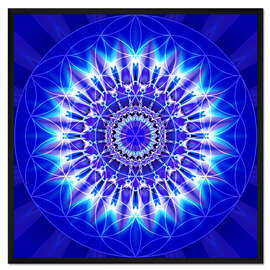 Gerahmter Kunstdruck Mandala Spiritualität mit Blume des Lebens