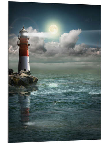 Obraz na aluminium Lighthouse by moonlight