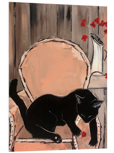 Bilde på skumplate Black Cat with Poppies II