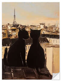 Wall sticker Cats on the roofs of Paris