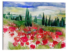 Magnettafel Toskana Mohn