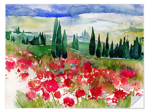 Vinilo para la pared Tuscan Poppies