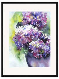 Gerahmter Kunstdruck Hortensien