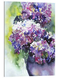 Tableau en plexi-alu Bouquets d&#039;hortensias