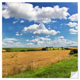 Wandsticker Landschaft und Wolken