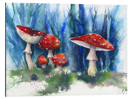 Aluminium print Toadstools