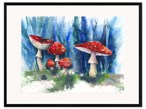 Impressão artística com moldura Toadstools