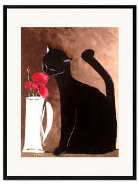 Framed art print Cat and Poppy