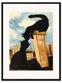 Gerahmter Kunstdruck Katzen in Paris