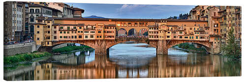 Tableau sur toile Panorama du Ponte Vecchio à Florence