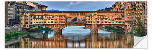 Selvklebende plakat Panorama Ponte Vecchio Florenz