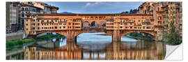 Selvklebende plakat Panorama Ponte Vecchio Florenz