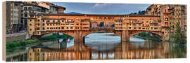 Quadro de madeira Panorama Ponte Vecchio Florenz