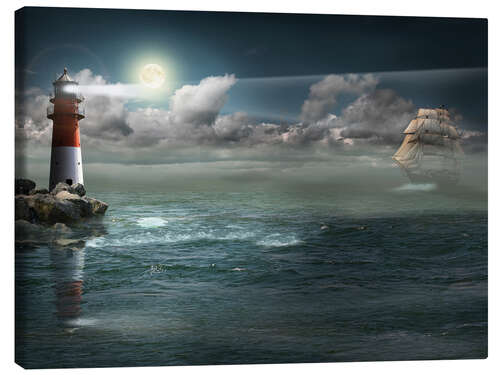 Canvas-taulu Lighthouse under illumination