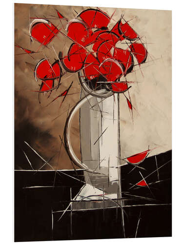 Tableau en PVC Coquelicots abstraits