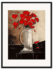 Gerahmter Kunstdruck Abstrakte Mohnblumen