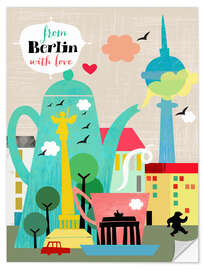 Selvklebende plakat From Berlin with love