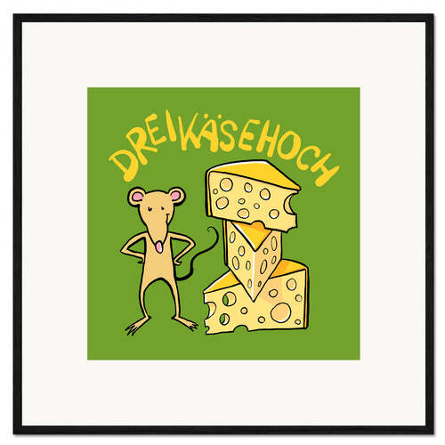 Ingelijste kunstdruk Three cheese tall