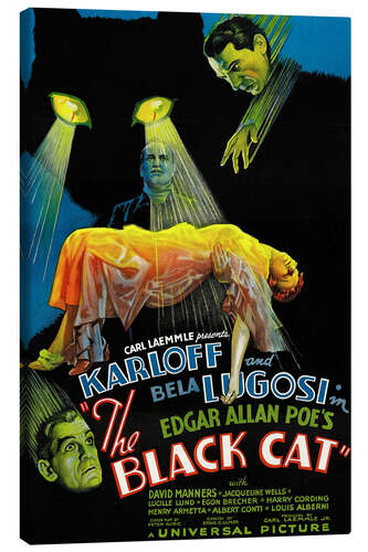 Canvas print THE BLACK CAT, Boris Karloff, Harry Cording, Jacqueline Wells [Julie Bishop], Bela Lugosi, 1934