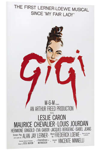 Tableau en PVC Gigi, Leslie Caron, 1958 (anglais)