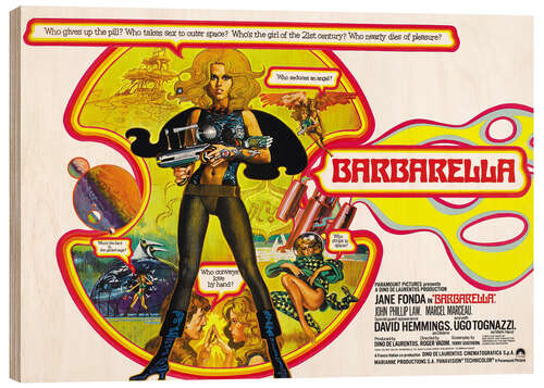 Wood print Barbarella, 1968