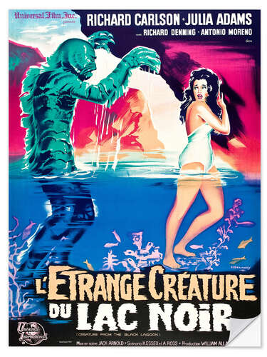 Selvklebende plakat Creature from the Black Lagoon (french)