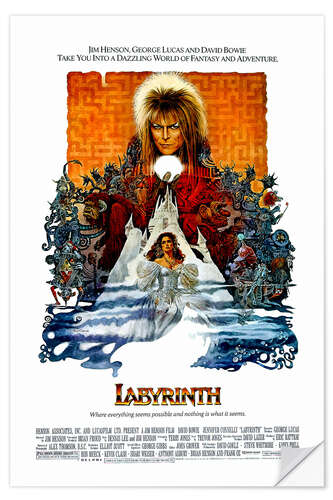 Selvklæbende plakat Labyrinth (Labyrinten til Troldkongens slot)