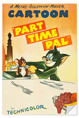 Selvklebende plakat Tom and Jerry 1947