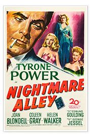 Poster NIGHTMARE ALLEY, from left, Tyrone Power, Joan Blondell, Coleen Gray, Helen Walker, 1947