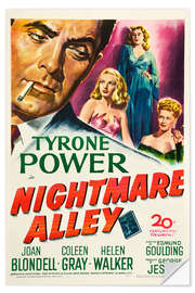 Selvklebende plakat NIGHTMARE ALLEY, from left, Tyrone Power, Joan Blondell, Coleen Gray, Helen Walker, 1947