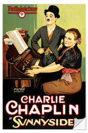 Selvklebende plakat Charlie Chaplin - Sunnyside