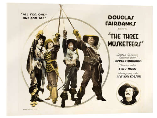 Cuadro de metacrilato THE THREE MUSKETEERS, l-r: George Siegmann, Eugene Pallette, Douglas Fairbanks, Sr., Leon Bary on ti