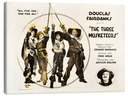 Canvas print THE THREE MUSKETEERS, l-r: George Siegmann, Eugene Pallette, Douglas Fairbanks, Sr., Leon Bary on ti