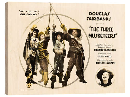 Tableau en bois Les Trois Mousquetaires (anglais)