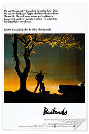 Selvklebende plakat BADLANDS, Martin Sheen, Sissy Spacek, 1973