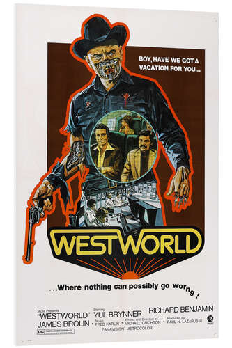 Foam board print WESTWORLD, Yul Brynner